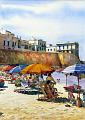Gallipoli - Spiaggia - Acquarello - cm 25 x35 